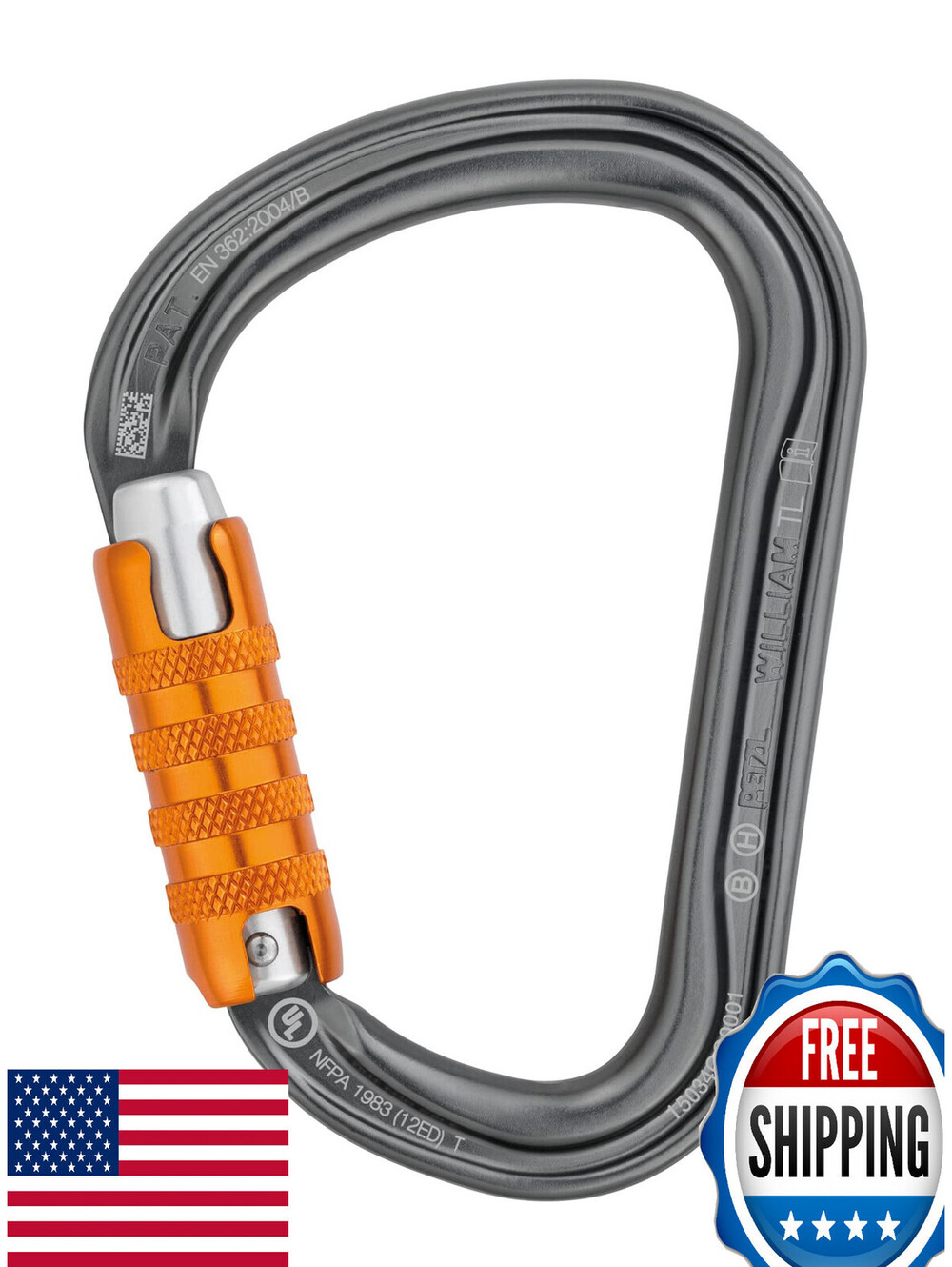 PETZL William TRIACT-Lock Gray Carabiner